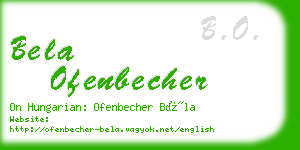 bela ofenbecher business card